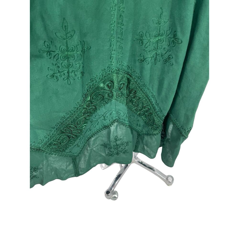 NWT Holy Clothing Dress Embroidered Green Renaissance Sleeveless Size Medium - Picture 5 of 16
